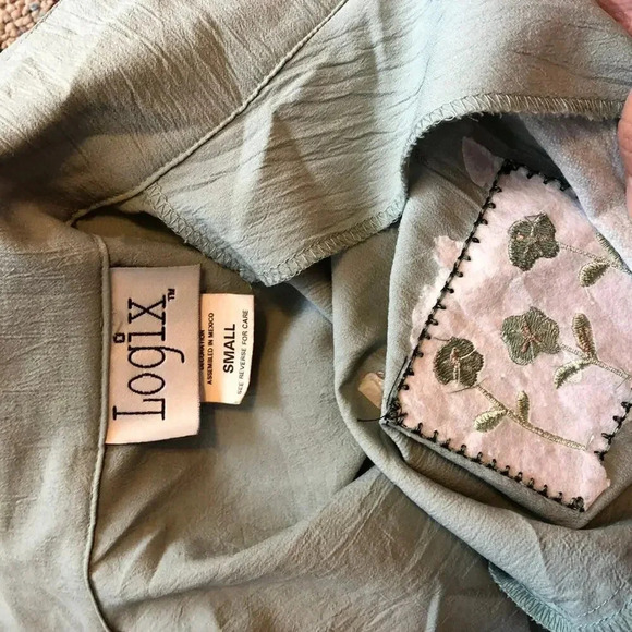 Vintage Logix women Full zip jacket Floral embroidered Patch Size S - Picture 4 of 6